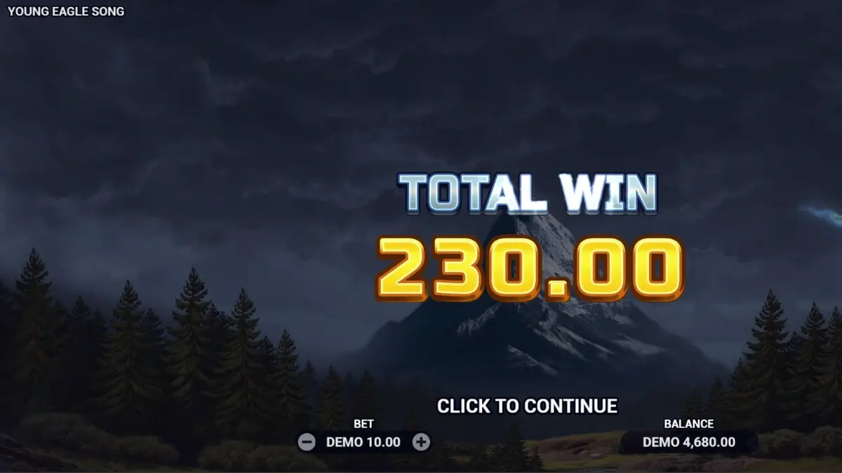 Young Eagle Song slot game interface na may temang North American wilderness